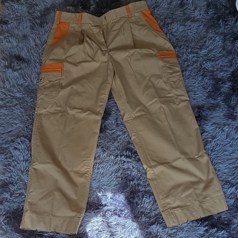 Burberry Cargo Pants with Orange Accents